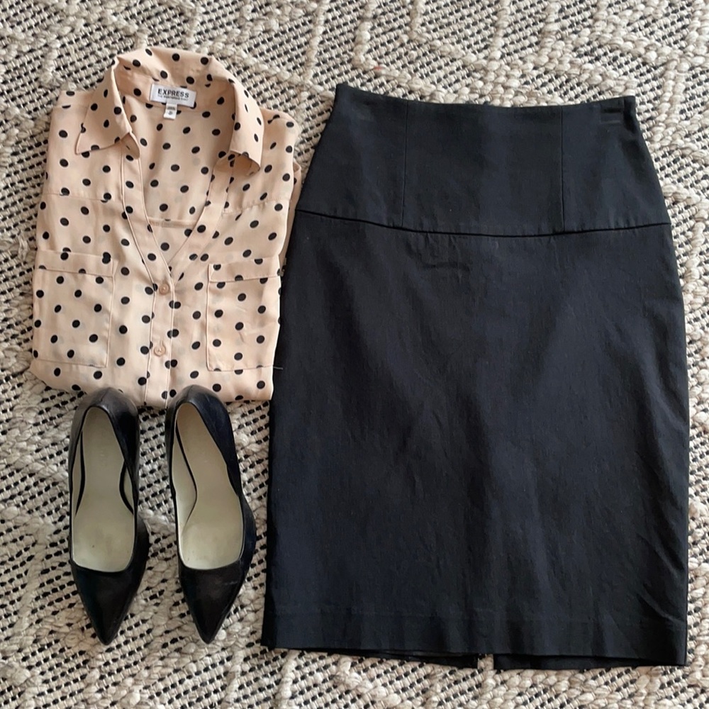 Express High-Waisted Black Pencil Skirt 0